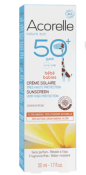 ACORELLE Crème Solaire Bébé Bio : la formulation