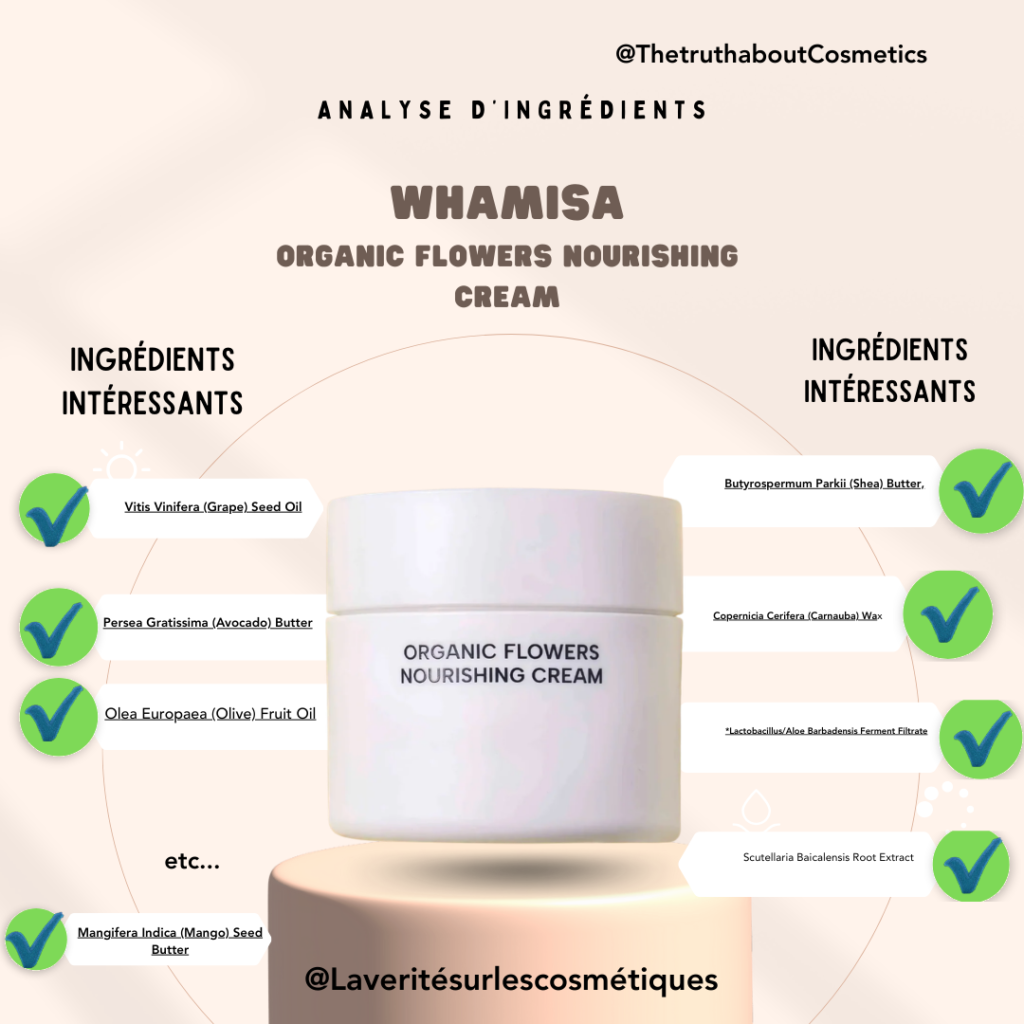 WHAMISA Organic Flowers Nourishing Cream :ingredients